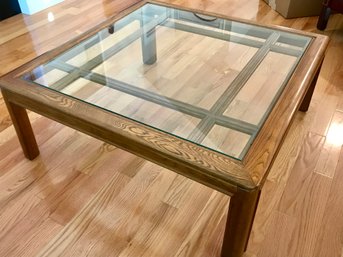 Solid, Well Made, Glass Top Coffee Table