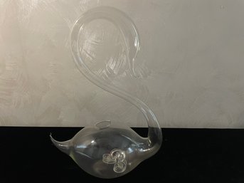 Glass Swan Decor Piece