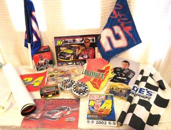 Nascar Memorabilia With Flags, Posters, Cars & Hat