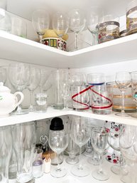 A Cabinet Of Assorted Glassware