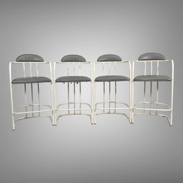 Set Of Four Post Modern Bar Height Stools