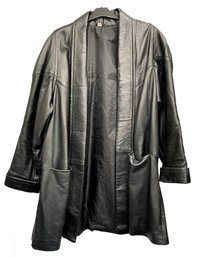 A Black Leather Overcoat