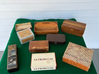 Lot Of Wood Boxes And Cigar Boxes