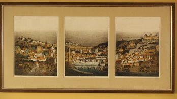 HAND COLORED SIDEROGRAPHIC (STEEL PLATE ENGRAVING) PRINT DEPICTING WUERZBERG BAVARIA. COST $2500