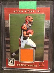 2017 Panini Donruss Optic Rookie Threads John Ross III Jersey Relic Card - K