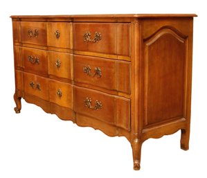 Mid Century French Provincial Golden Dresser With Cabriole Legs