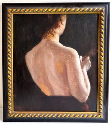 Vintage Oil On Canvas, Nude, Signed