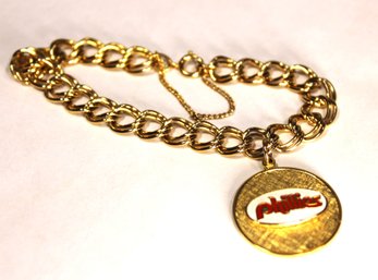 Gold Filled Charm Bracelet Baseball Team 'Phillies'