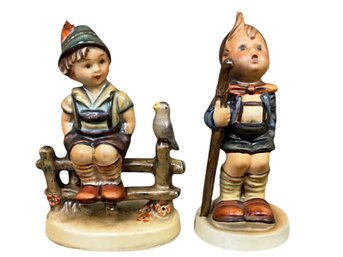 Set/2 Hummel Figurines - Little Hiker & Wayside Harmony - Minor Damage - Vintage (TMK - 2 & TMK-3)