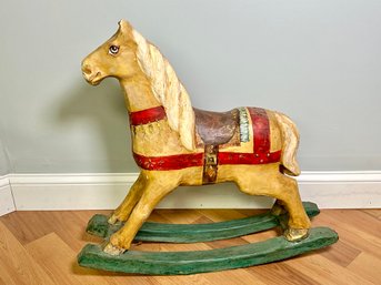 Vintage Paper Mache Rocking Horse