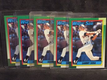 (5) 1990 Topps Sammy Sosa Rookie Cards - K