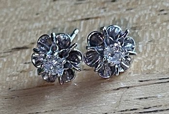 Pair Of 14K Diamond Stud Earrings ~ Great Girl Baby Gift ~