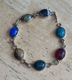 Lovely 14K Scarab Link Bracelet