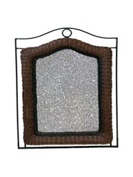 Wicker Mirror With Wrought Frame