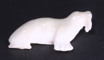 Hand Carved Inuit Brooch Of A Walrus