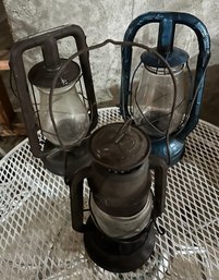 Trio Of Vintage Oil Lanterns Dietz And More