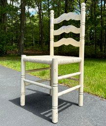 A Ladder Back Rush Seated Side Chair