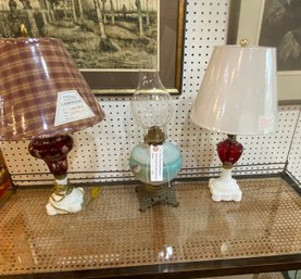 Three Lamps Including Bohemian