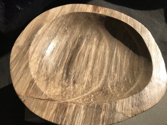 Petrified Wood Bowl, 5 LB 5 Oz , 81/2 Inch Diameter