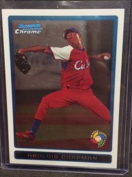 2009 Bowman Chrome Aroldis Chapman Rookie WBC Insert Card - K