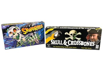 Set/2 Collectible Vintage Board Games - Skworms & Skull And Crossbones!