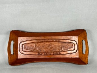 Carved Wooden 'Give Us This Day Our Daily Bread' Tray