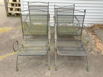 Set Of 4 Iron Patio Chairs