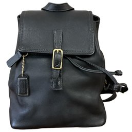 Beautiful Vintage COACH Black Leather Backpack