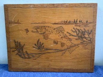 Wood Burn Fish Art Plaque