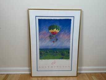 Limited Edition Pencil Signed 'Southington' Hot Air Balloon Framed Poster