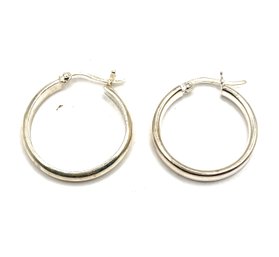 Sterling Silver Think Round Hoop Earrings