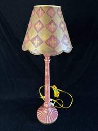 Pink And Gold Toned Table Lamp