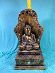 Wooden Meditation Buddha Statue 10.5x7.25x19.5