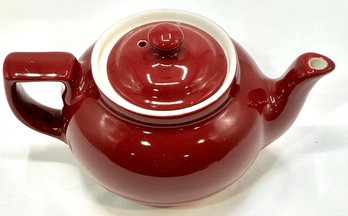 Vintage Burgundy Ceramic Teapot