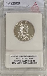 2014 Silver Enriched Native American Dollar