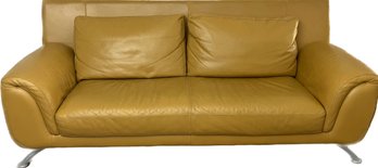 Nicoletti Home Italian Modern Leather Sofa