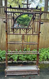 UNIQUE Antique Arts And Crafts Hall Mirror Stand ~ 80' Tall