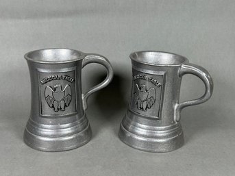 Vintage Wilton Columbia American Eagle Pewter Mugs