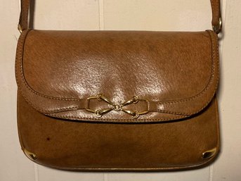 Vintage Gucci Adjustable Strap Camel Color Leather Handbag