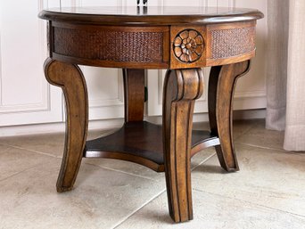 A Mahogany And Burl Wood Side Table