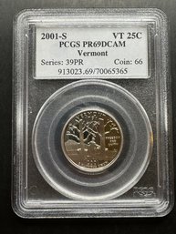 2001-S PCGS PR69DCAM Vermont Quarter