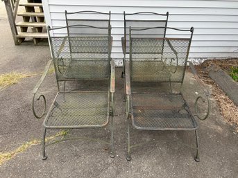 Set Of 4 Iron Patio Chairs