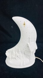 Ceramic Bisque Home And Sleigh Night Light