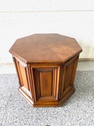 Vintage MCM Thomasville Solid Wood Hexagon Accent Table