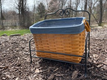 Longaberger Basket In A Metal Rack. (3)