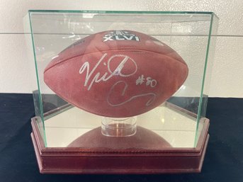 Victor Cruz Signed New York Giants Football In Display Box