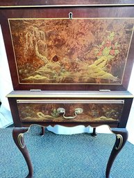 Flatware Chest On Stand By Hickory