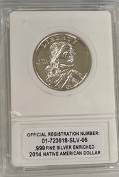 2014 Silver Enriched Native American Dollar