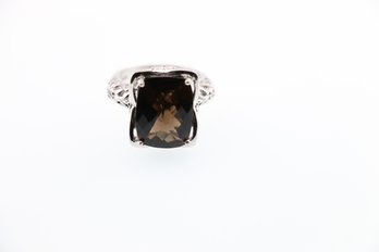 Sterling Silver Smokey Quartz Ring Size 7