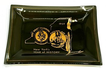 Vintage Smoked New York's Year Of History 1959 Trinket Dish